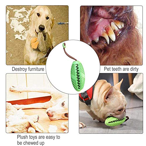 Palo de Cepillo de Dientes, dispensador de golosinas de Bola para el Cuidado Dental de los Perros Cachorros, Juguete para Masticar, Caucho Natural no tóxico para Perros pequeños y medianos (Verde)