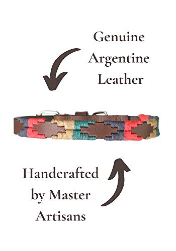 pampeano | Navidad - Cuello Polo para Perros Artesanal Argentino en Piel de Primera Calidad | Caja de Regalo | Todas Las Razas de Perros | Hebilla de Acero Inoxidable Cosida a Mano de 1,5 cm de Ancho