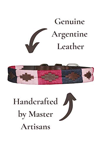 pampeano | Roca - Cuello Polo para Perros Artesanal Argentino en Piel de Primera Calidad | Caja de Regalo | Todas Las Razas de Perros | Hebilla de Acero Inoxidable Cosida a Mano de 2,5 cm de Ancho