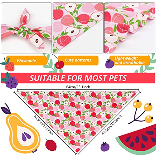 Pañuelos para Perros 6 Pañuelos de Bandanas de Perros de Triangular, Algodón Verano Bufanda de Perro con Estampado de Frutas para Perros Medianos y Grandes, Cachorros