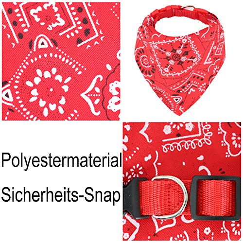 Pañuelos para Perros Pañuelo para Mascotas Ajustable para Cachorros Perro pequeño Gato (L, Rojo)