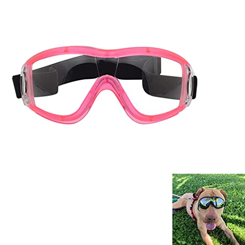 PAPIEEED Gafas de sol impermeables para mascotas, resistentes a los rayos UV, resistentes a la nieve, resistentes al viento, con correa ajustable para perros medianos y grandes