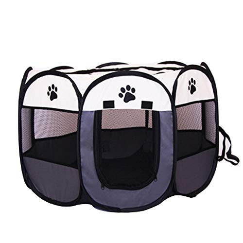 Parque infantil para mascotas - Tienda plegable para mascotas Oxford Cloth Portátil Impermeable Resistente a los arañazos Octogonal Plegable Parques para perros para viajes Uso en interiores al aire