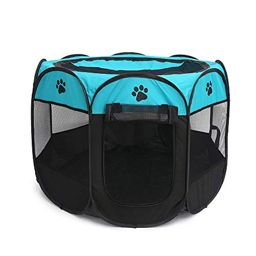 Parque para Perros, Parque Mascota de Juego Entrenamiento Dormitorio Perro Gato Conejo Octágono Lavable Durable, Recinto Plegable Parque Perro, Jaula Octagonal Desmontable 720 * 720 * 450 mm