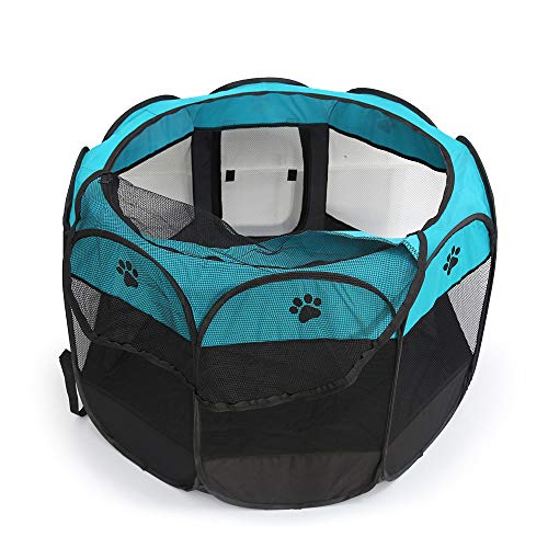 Parque para Perros, Parque Mascota de Juego Entrenamiento Dormitorio Perro Gato Conejo Octágono Lavable Durable, Recinto Plegable Parque Perro, Jaula Octagonal Desmontable 720 * 720 * 450 mm