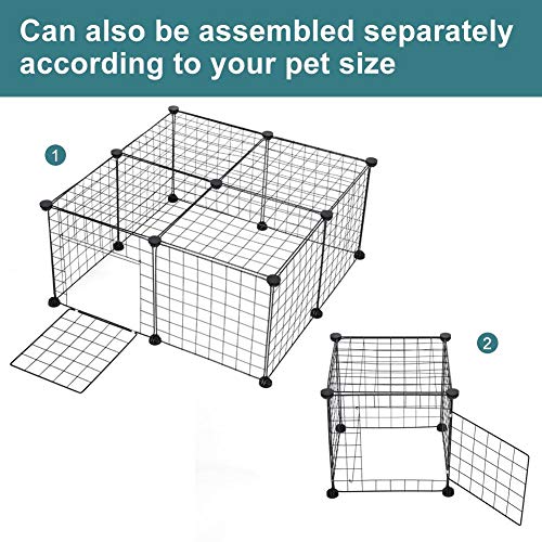 Parque Valla para Mascotas Pequeñas, Valla para Pequeños Animales Jaula Metálica Ajustable Estilo Apartamento y Perrera para Conejitos Hámsteres Cobayas Paneles