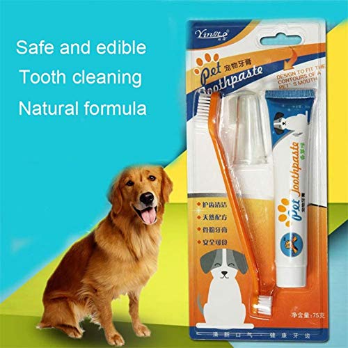 Pasta De Dientes Cepillo De Dientes para Los Perros Gatos Cepillar Los Dientes Limpiador De Aliento para Mascotas Ambientador Oral Care Dental Kit De Limpieza del Cepillo De Dientes Set