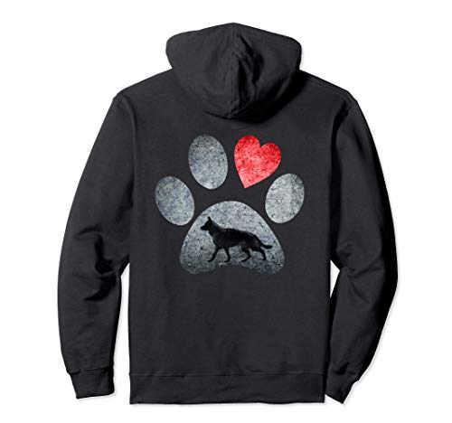 Pastor Alemán Paws Dog Lovers Regalo de corazón rojo Sudadera con Capucha