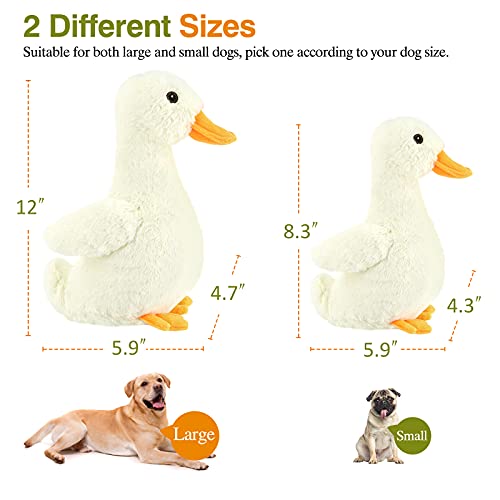 Pawaboo 2PZS Juguete Masticable con Sonido para Perro, Juguete Resistente de Forma de Pato Bonito de Peluche Suave para Mascota, Entrenamiento Interactivo para Morder y Jugar, Amarillento y Naranja