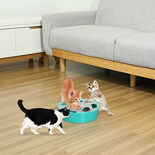 Pawaboo Juguete Escondido Electrónico para Gato, Imita la Escena Real del Gatito y el Ratón con Interruptor de Control, Herramienta de Entrenamiento para Gatito - Lago Verde