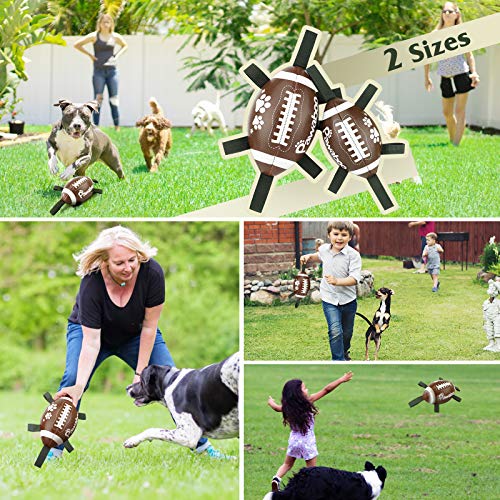 Pawaboo Pelota de Juguete para Perros, 22cm Pelotas con Pestañas de Agarre, Juguetes Interactivos para Remolcar, Nadar, Morder - Marrón Blanco Verde