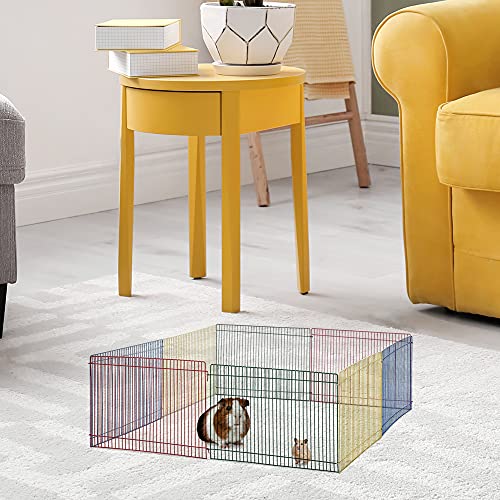 Pawhut Parque para Cachorros Plegable con 8 Paneles de 34x23 cm Valla Metálica Jaula para Mascotas Modular para Jardín Patio Interior y Exterior Multicolor