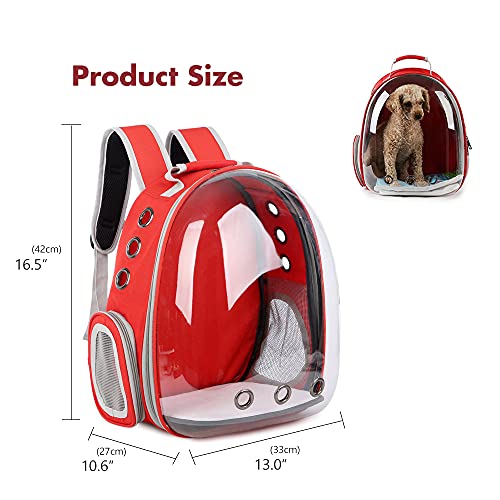 Pawstrip - bolsa de transporte para gatos para cachorros y gatitos, portátil, impermeable, transparente, transpirable, mochila frontal para gatos, jaula para mascotas de trekking (azul)