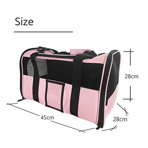 pawstrip Bolsa transportadora portátil para perros y gatos, plegable, ligera, aprobada, con alfombrilla suave extraíble y malla transpirable (rosa)