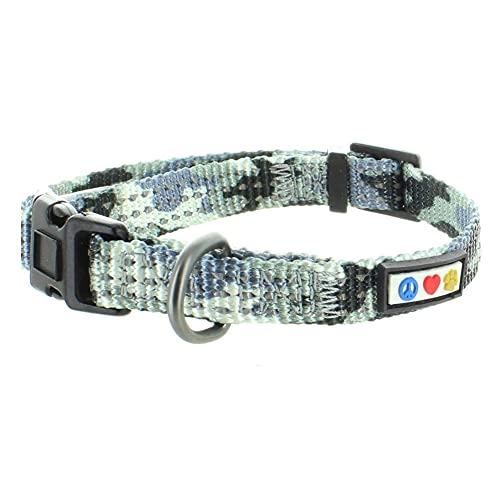 Pawtitas Collares para Perros Reflectante | Collar Perro y Cachorro Ajustable y Resistente | Collar para Perros Ideal para Entrenamiento | Collar para Perro Color Camuflaje Gris - Extra Pequeño