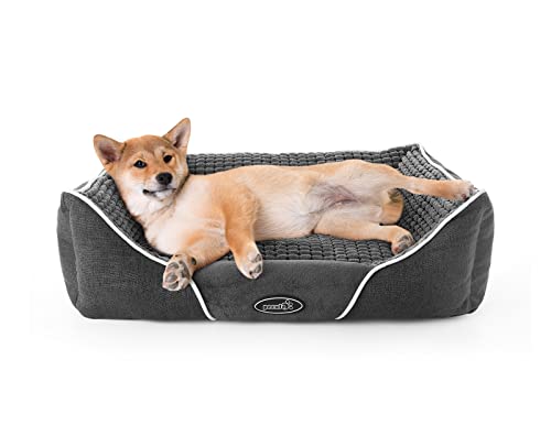 Pecute Cama de Perros y Mascotas Básica Cama de Suave Gamuza para Perros y Gatos de Color Gris M(63 * 53cm)