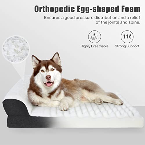 Pecute Cama Ortopédica para Perros, Sofá Lavable para Perros, Colchón para Perros con Espuma de Memoria en Forma de Huevo para Perros, Sofá Antideslizante para Perros