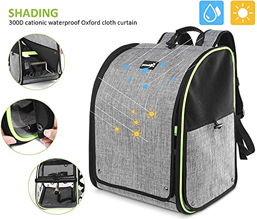 Pecute Transportin pájaros Plegable Bolsa transportadora para pájaros Mochilas para loro para Viajar en Tren/automóvil/ Restaurante/ avión, Gris