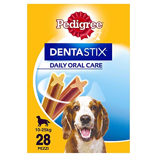 PEDIGREE Pack de 28 Dentastix de Uso Diario para La Limpieza Dental de Perros Medianos 784 g - Pack de 4