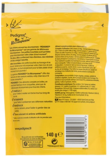 Pedigree Sa Récompense - Mini Bouchées au Bœuf et Fromage pour Chien, 6 Sachets de 140g de Friandises