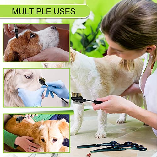 Peine de Cejas Peines de Quitar Manchas de Perros Doble Cara Cepillo Cejas Cepillo Pestañas Peine para Ojos de Perro de Doble Cara Cejas Peine Para Cosmético y Eliminación de Costras Mocos 4 Pcs