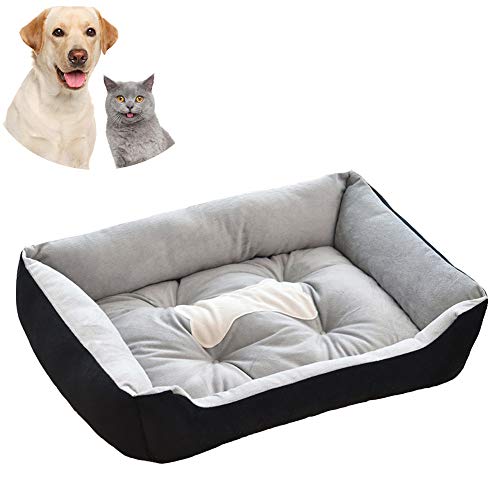 Pejoye Cama para Perros. Perro Gato Mascota Colchón Lavable Almohada Cojín Suave y Cálida Cama de Algodón PP con Parte Inferior Adecuado para Golden Retriever y Pastor Alemán