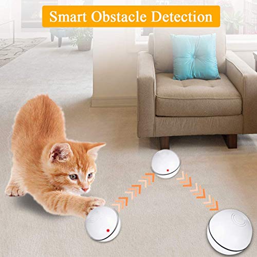 Pelota interactiva para gatos, detección de obstáculos, juguete para gatito con función de temporizador de luz LED recargable por USB, el mejor regalo de entretenimiento para tu gatito y cachorro