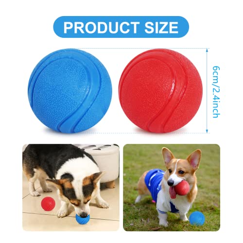 Pelota para Perros, Pelota de Caucho Natural para Perros, Pelota para Perro Indestructible Limpia Dientes, Juguete Interactivo Perro para Entrenamiento y Ejercicio (6CM-2Unidad)