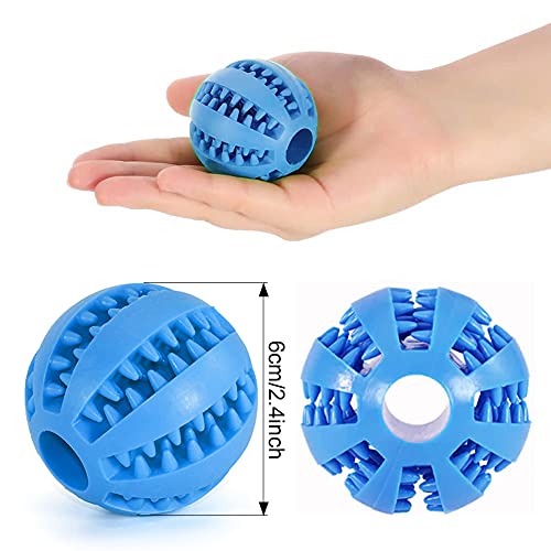 Pelota para Perros,Bola de Limpieza de Dientes Juguetes para Perros Mascotas Pelota de Goma Elástica,Bolas Juguetes Interactivos para Morder Perro (Rosa & Azul Oscuro)