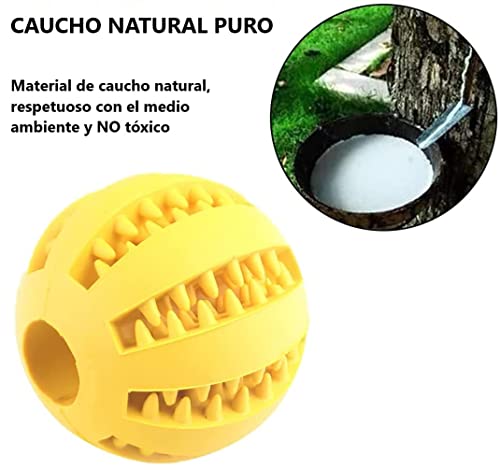 Pelotas para Perros Interactiva Limpia Dientes Antivoracidad Inteligente Dura Comida Juguete adiestramiento Cachorro Adulto antiestrés 2 Colores Rojo Amarillo 2 Unidades