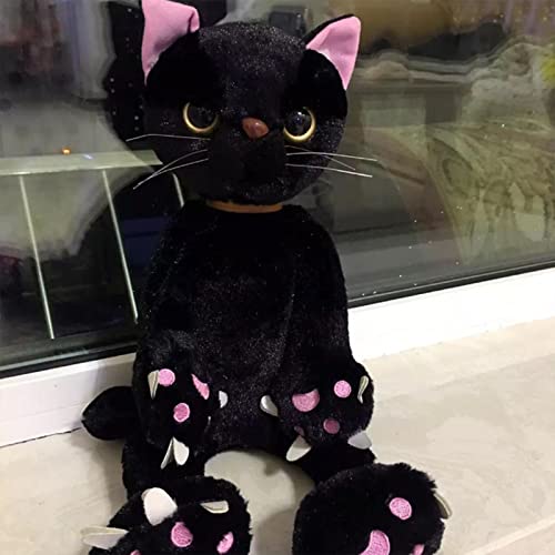 Peluches for Gatos Kawaii, Felpa for Gatos Yoneda, Almohadas for Gatos, Almohadas for Gatos con Telas Delicadas Y Suaves, Aptas for Regalar A Familiares Y Amigos (Color : Black, Size : 58cm)