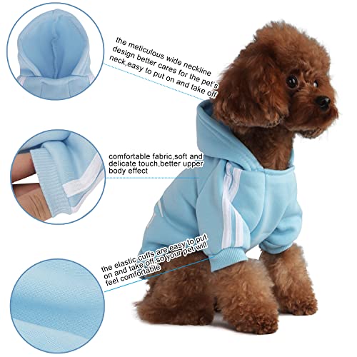 PenghaiYunfei Ropa Perro,Cálido Sudadera con Capucha para Perros Algodón Suéter Chaqueta Abrigo Costume Pullover para Mascota Pequeño Perro Gato (Azul Claro, Medium)