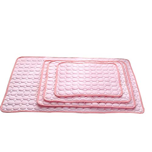 PENVEAT Summer Pet Cooling Mats Ice Pet Cama para Perros Perros/Gatos portátiles Cool Pet Sofa Cushion Productos para Perros S/M/L/XL, Rosa, 70x56cm, Estados Unidos