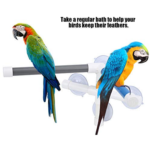 Perchas de baño para loros, PVC para pájaros, ducha, baño, percha, soporte para ventana de ducha de pájaros, con 4 ventosas para periquitos, agapornis, guacamayo, cacatúa, cacatúa, gris africano, conu