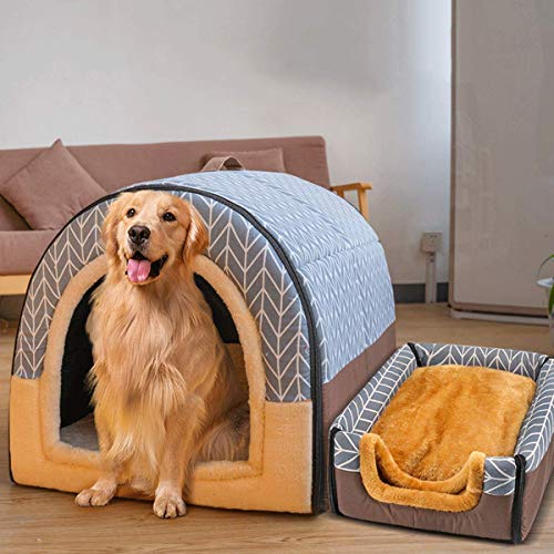 Perrera 2 En 1 para Perros Casetas Grande para Perros Cama De Iglú Cálida Y Acogedora para Perros Casa Cueva Refugio para Mascotas Extraíble Y Lavable Four Seasons Universal Nido para Mascotas XXXL