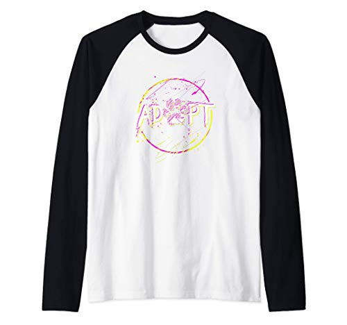 Perro de rescate, regalo, adopción de mi mascota Camiseta Manga Raglan