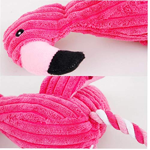 Perro juguetes de peluche de juguete de peluche Flamenco animal peludo suave rellenado rojo suave Screaming flamenco por un Pequeño Grande Perros sonido del perrito de juguete de peluche Squeak F