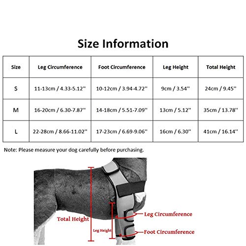 Perro, Pata Trasera, Articulación, Abrazadera, Codo, Protector, Envoltura De La Articulación, Pata Delantera, Soporte del Carpo con Correas Reflectantes De Seguridad (Par),Rojo,S