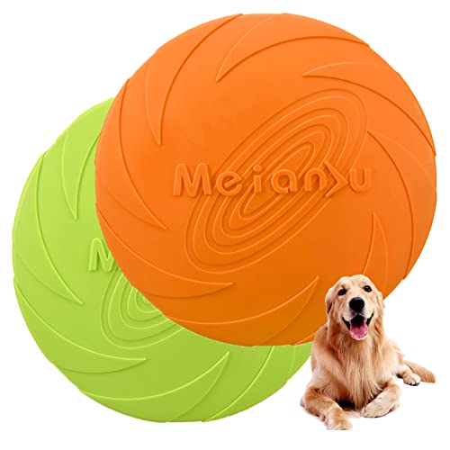 Perros interactivos Frisbee,2 Pcs Frisbee Perro,Frisbee de Goma para Perros,Juguete de Disco Volador para Perro, Disco Volador Perros Frisbee Perro Grande, Frisbee Perro