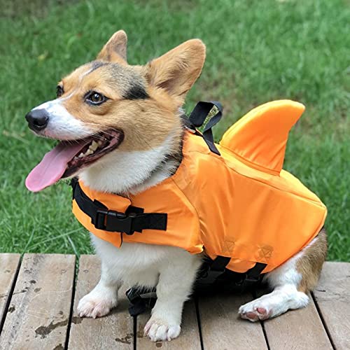 Perros Traje de baño Mascotas Chaqueta de natación Arnés Chaleco Salvavidas para Perros Chaleco Salvavidas en Forma de tiburón de Verano Ropa para Perros