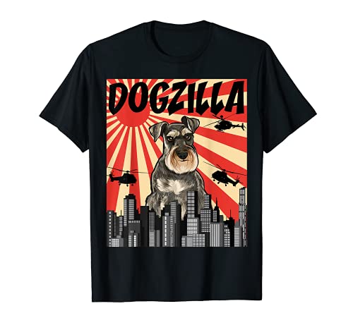 Perrozilla Perro Dogzilla Japonés Schnauzer Miniatura Camiseta