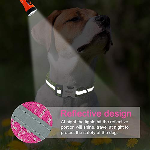 PET ARTIST Collares para Perros Personalizables para Perros pequeños, medianos y Grandes, Collar para Perro con Nombre Grabado Reflectante para Perro Bulldog francés Bulldog Boxer Pastor alemán