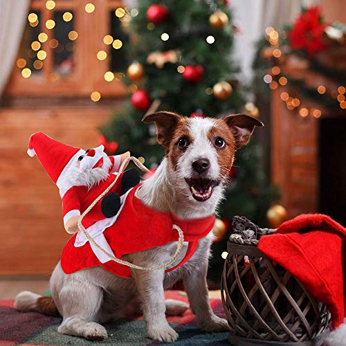 Pet Disfraces Navidad, Ropa Navidad Perro, Disfraz Papá Noel Pet, Christmas Pet Traje Fiesta, Traje De Navidad Perro, Disfraz Navidad Perros, Adecuado para Navidad, Fiesta, Cumpleaños