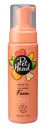 Pet Head Desodorante de Espuma para Perros de arreglo rápido, para un Simple Secado y sin Agua champú para Todos los Perros melocotón