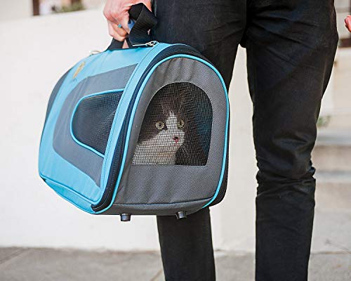 PET MAGASIN Transportadora para Mascotas Flexible, aceptada por aerolíneas, a Prueba de Agua y Plegable, para Gatos, Perros pequeños y Cachorros, para Aviones y Autos (46 x 29 x 25,4 cm)