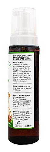 Pet Science - Hot Spot Skin y Coat Liquid Foam, alivia el picor de la piel de todos los perros y gatos (236 ml)