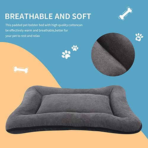 PET SPPTIES Suave y Cálida Cama de Perro Lavable Sofá Almohada Cojín Perro Gato Extraíble y Lavable PS086 (Large, Gris)