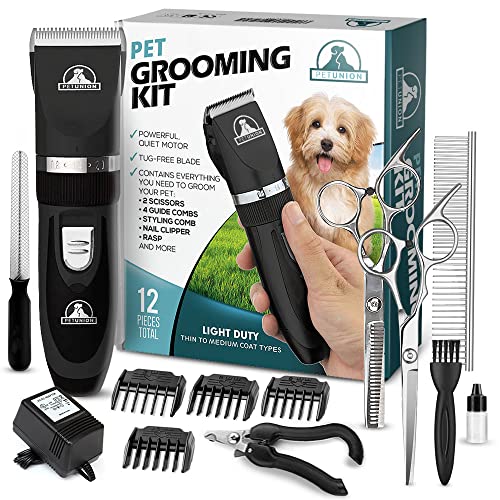 Pet Union Kit profesional de aseo para perros (Negro)