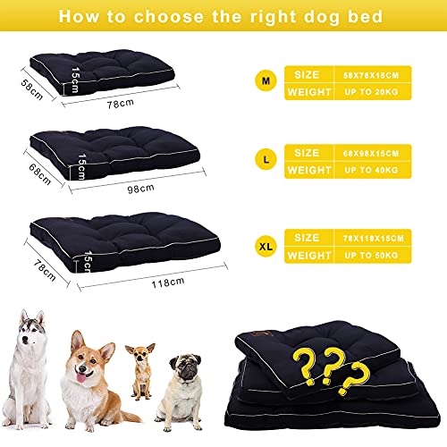 Petaccom-petking Cama para Perro Medianos - Colchón para Mascotas Extraíble y Lavable Cojín Perros Suave y Antideslizante, Sello de París, M, 78 x 58 x 15 cm