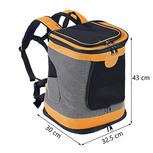 Petcomer SBC5148 - Mochila Plegable para Perros y Gatos (Talla única), Color Naranja